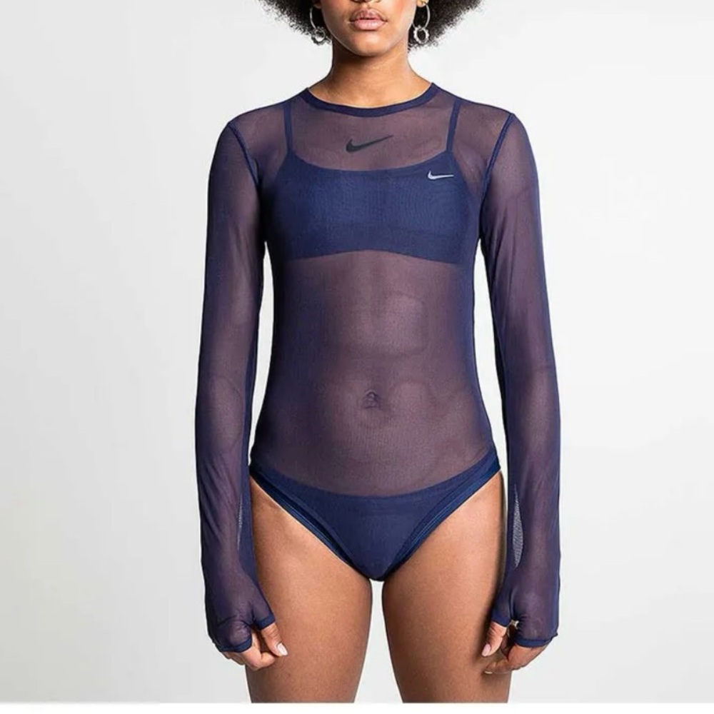 Midnight blue Nike mesh bodysuit